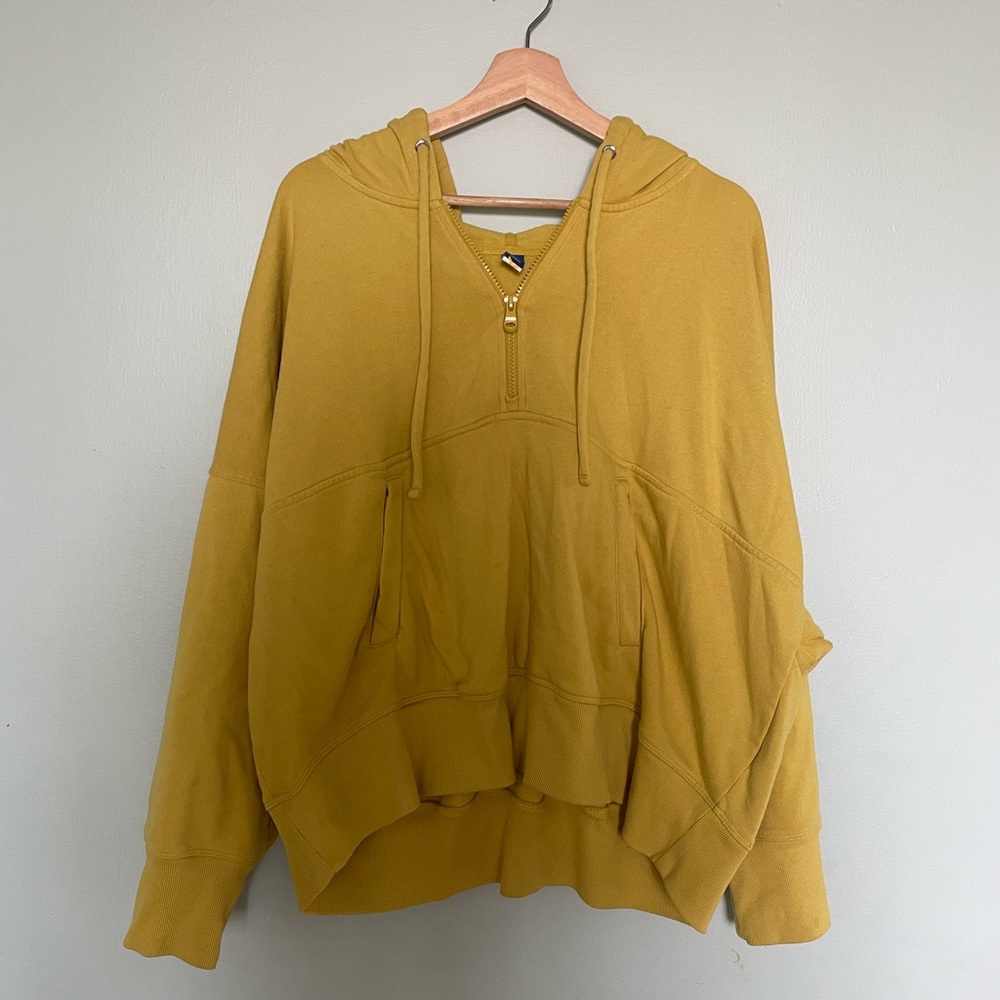 Old Navy mustard yellow quarter zip hoodie | 3X